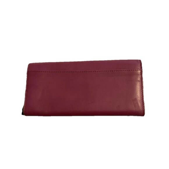 Lodis fuschia color leather bifold snap Clutch wallet - Picture 2 of 6